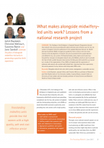 What makes alongside midwifery-led units? Lessons from a national research project